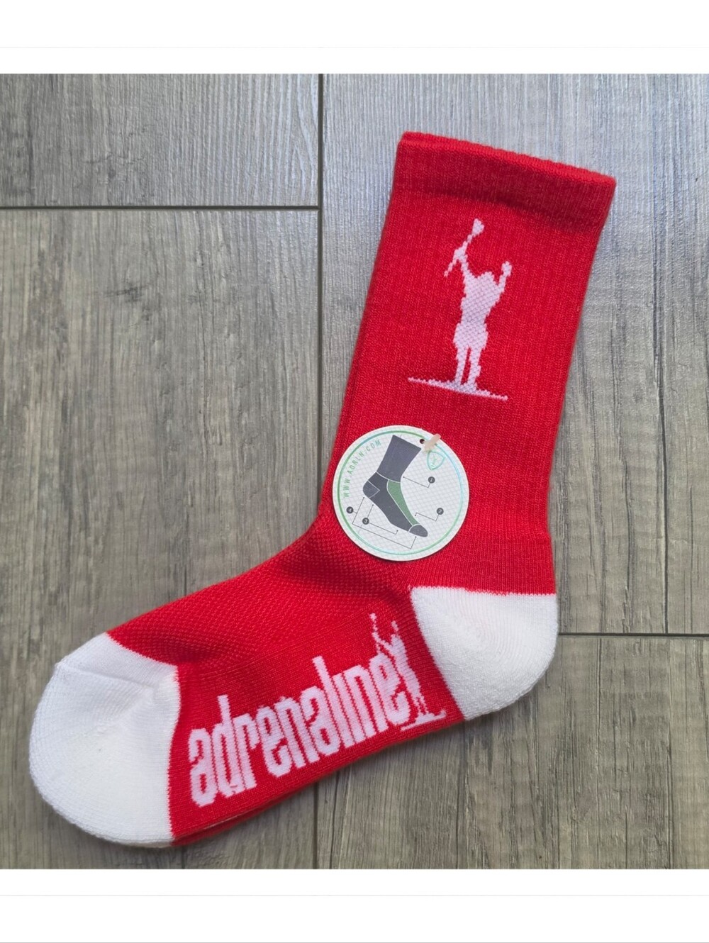 Adrenaline Lacrosse Crew Sock Red White NWT
